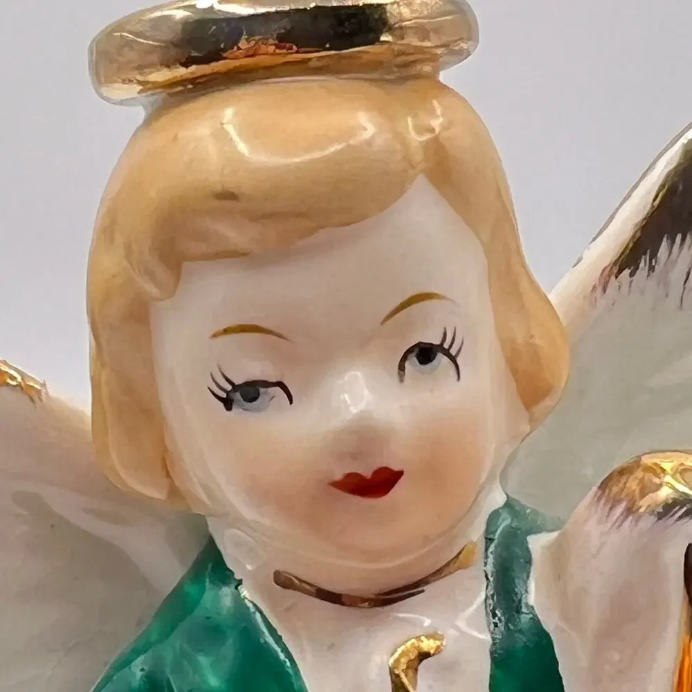 Vintage 50s Art Gift Angel Of Scotland Figurine Porcelain Girl 1958 Japan 4.25